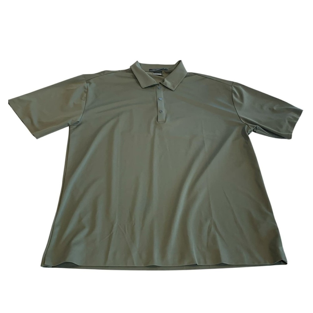 Nike Tiger Woods Platinum Polo Mens Large Olive Green Fit Dry Golf Activewear